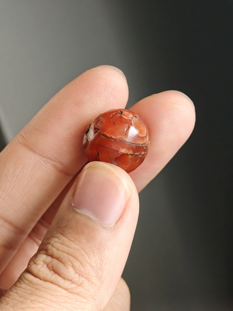 古玩玉器瑪瑙珠真品鑒賞圖