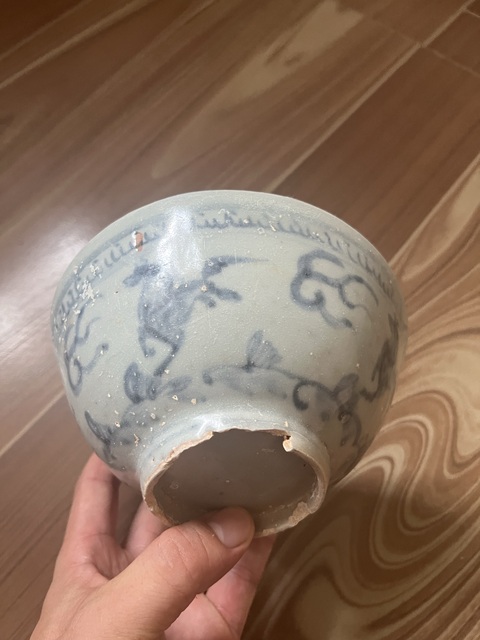 古玩陶瓷明空白期青花飛馬碗拍賣,當(dāng)前價(jià)格500元