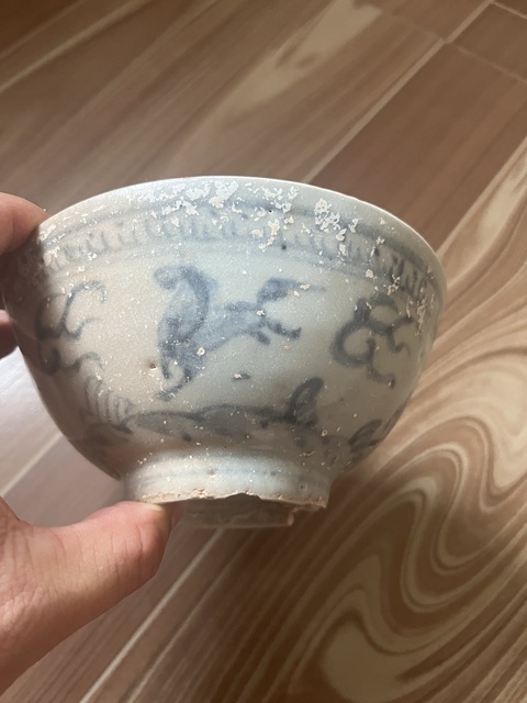 古玩陶瓷明空白期青花飛馬碗拍賣,當(dāng)前價(jià)格500元