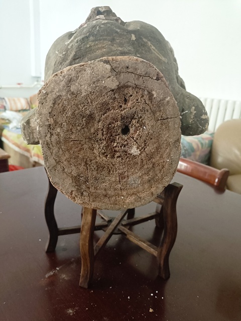 古玩雜項木雕佛首真品鑒賞圖