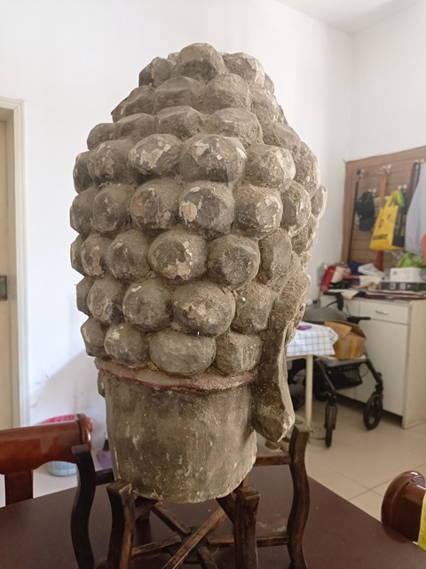 古玩雜項木雕佛首真品鑒賞圖