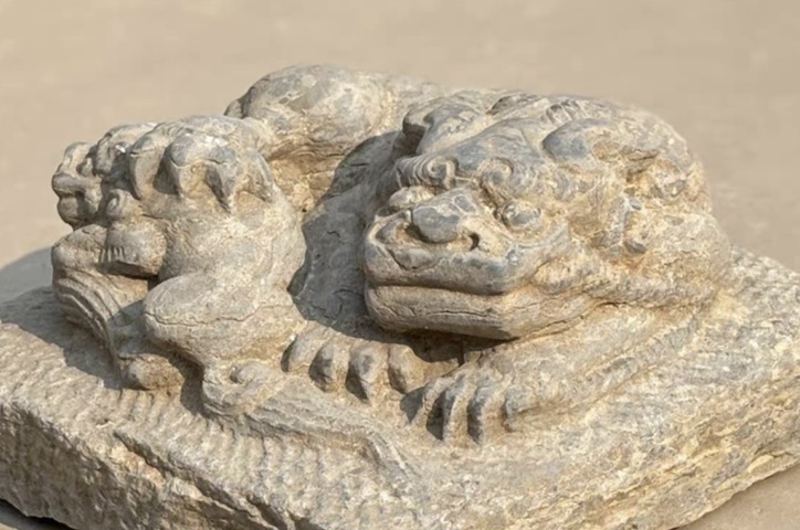 古玩雜項子母獸真品鑒賞圖