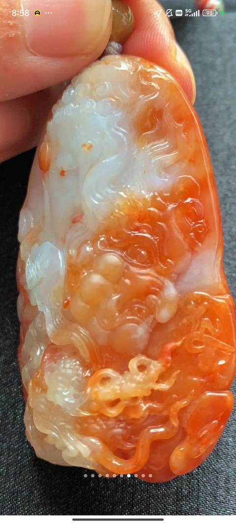 古玩玉器天然翡翠雕“龍紋牌”真品鑒賞圖