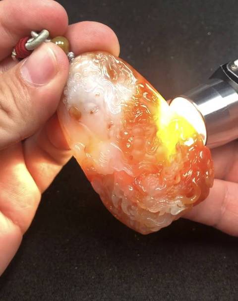 古玩玉器天然翡翠雕“龍紋牌”真品鑒賞圖