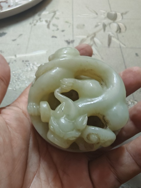 古玩玉器和田玉龍扭印坯真品鑒賞圖