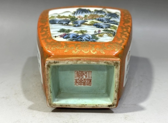 古玩陶瓷山水紋瓶真品鑒賞圖