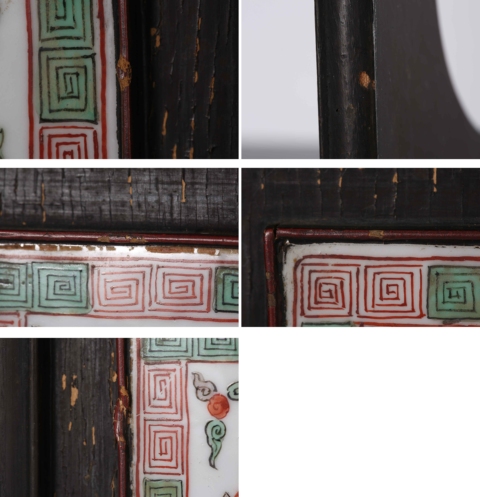 古玩陶瓷五彩龍鳳紋瓷板畫真品鑒賞圖