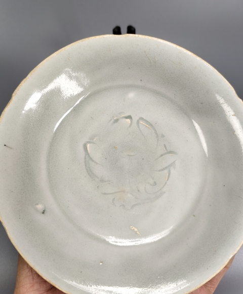 古玩陶瓷青白釉刻花盤真品鑒賞圖