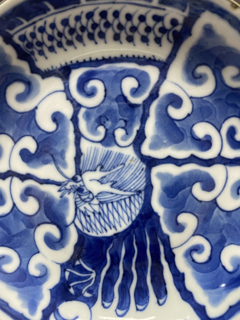 古玩陶瓷玩玉款龍紋青花盤真品鑒賞圖