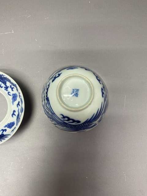 古玩陶瓷清晚期·【龍鳳呈祥】青花三才蓋碗拍賣,當前價格4200元