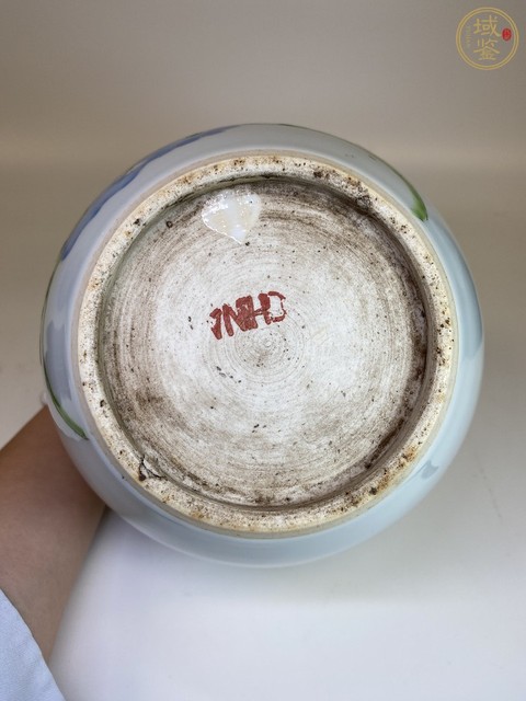 古玩陶瓷清乾隆 粉彩鳳穿牡丹蓋罐真品鑒賞圖