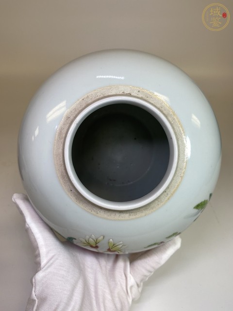 古玩陶瓷清乾隆 粉彩鳳穿牡丹蓋罐真品鑒賞圖