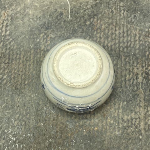 古玩陶瓷朱雀紋青花水盂真品鑒賞圖