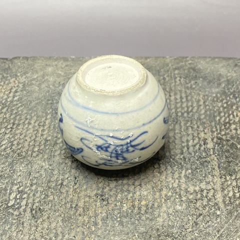古玩陶瓷朱雀紋青花水盂真品鑒賞圖