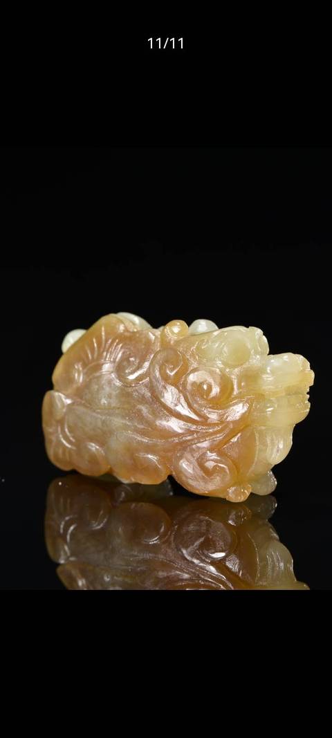 古玩玉器和田玉雕“瑞獸”擺件真品鑒賞圖