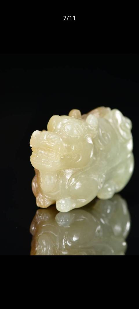 古玩玉器和田玉雕“瑞獸”擺件真品鑒賞圖