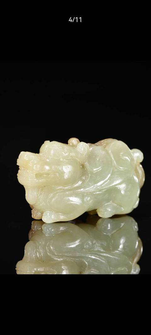 古玩玉器和田玉雕“瑞獸”擺件真品鑒賞圖
