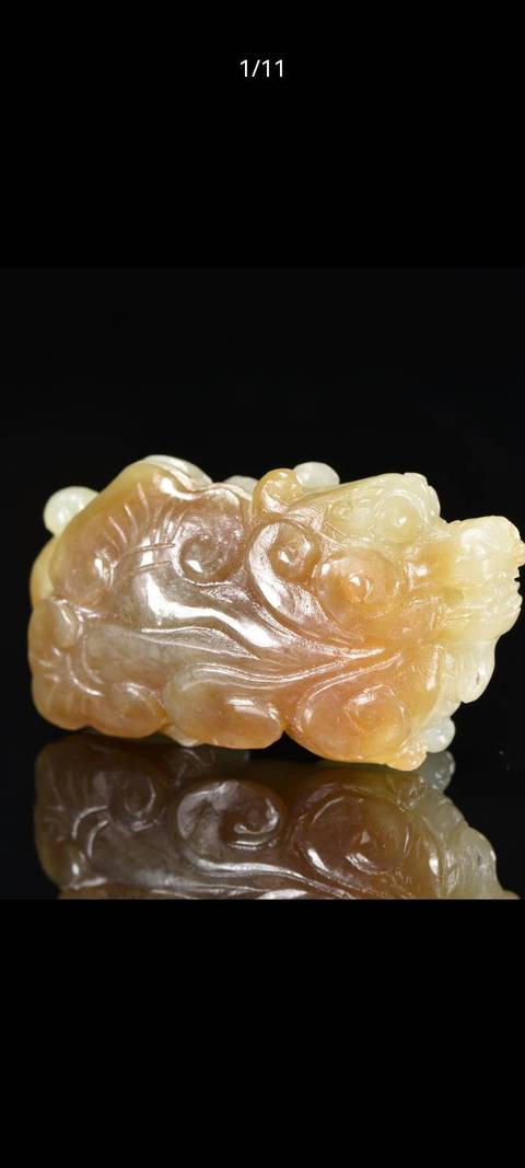 古玩玉器和田玉雕“瑞獸”擺件真品鑒賞圖