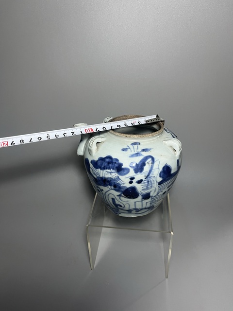 古玩陶瓷青花山水詩文茶壺真品鑒賞圖