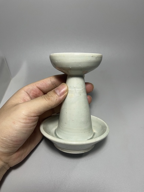 古玩陶瓷青釉燭臺真品鑒賞圖