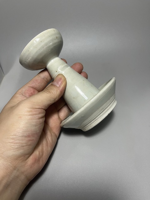 古玩陶瓷青釉燭臺真品鑒賞圖