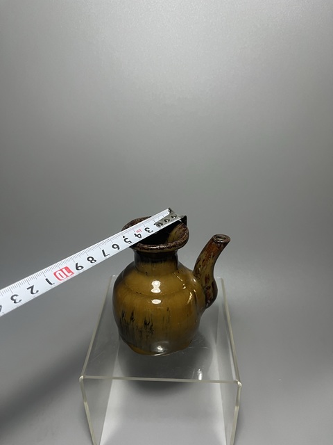 古玩陶瓷褐釉酒壺真品鑒賞圖