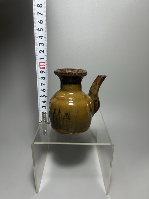 古玩陶瓷褐釉酒壺真品鑒賞圖