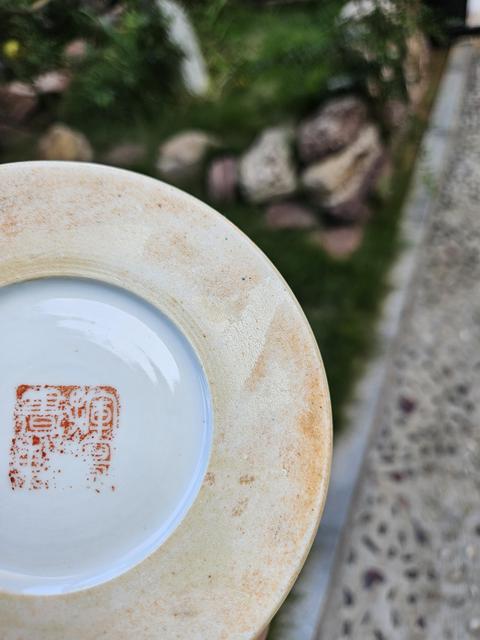 古玩陶瓷油粉彩仕女人物帽筒真品鑒賞圖