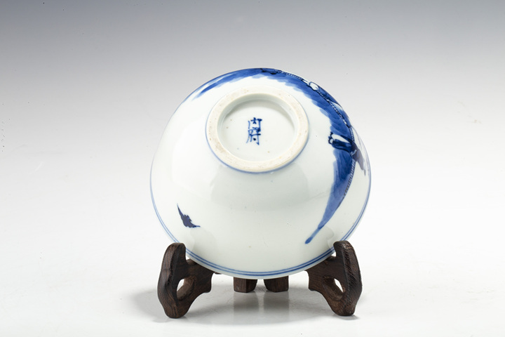 古玩陶瓷晚清·青花竹林七賢紋碗拍賣，當前價格3352元