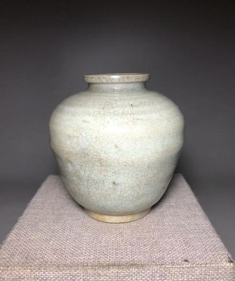 古玩陶瓷哥釉罐真品鑒賞圖