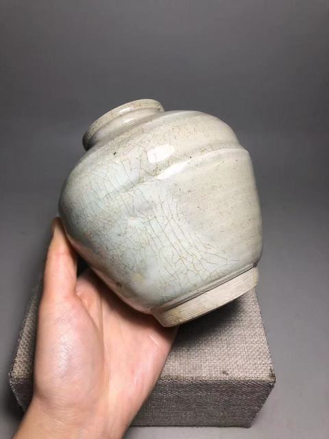 古玩陶瓷哥釉罐真品鑒賞圖