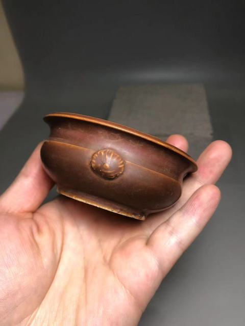 古玩陶瓷德化窯紫金釉香爐真品鑒賞圖