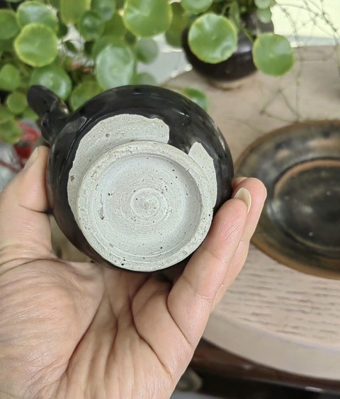 古玩陶瓷吉州窯系黑釉梨形壺真品鑒賞圖
