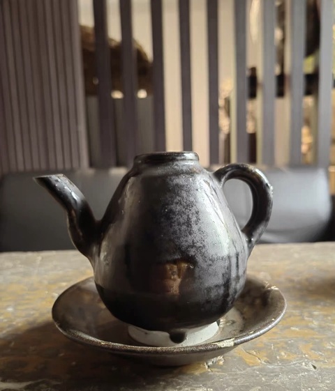 古玩陶瓷吉州窯系黑釉梨形壺真品鑒賞圖