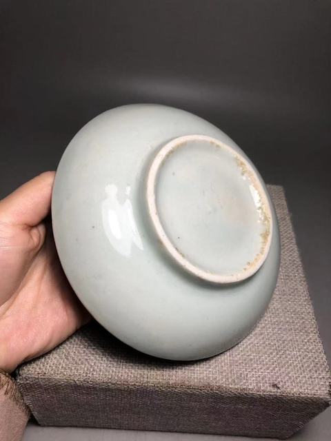 古玩陶瓷青花詩文盤真品鑒賞圖