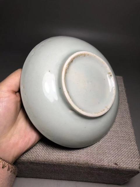 古玩陶瓷青花詩文盤真品鑒賞圖