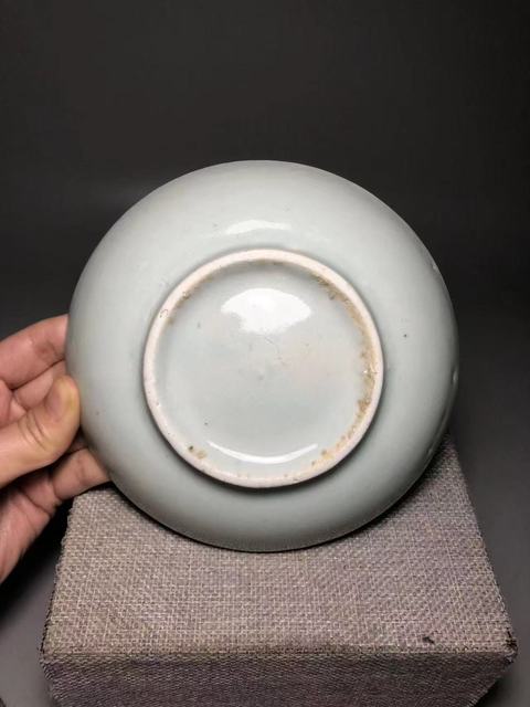 古玩陶瓷青花詩文盤真品鑒賞圖