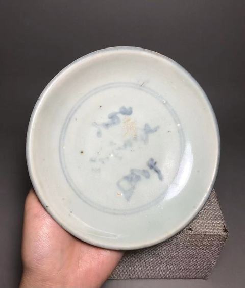 古玩陶瓷青花詩文盤真品鑒賞圖