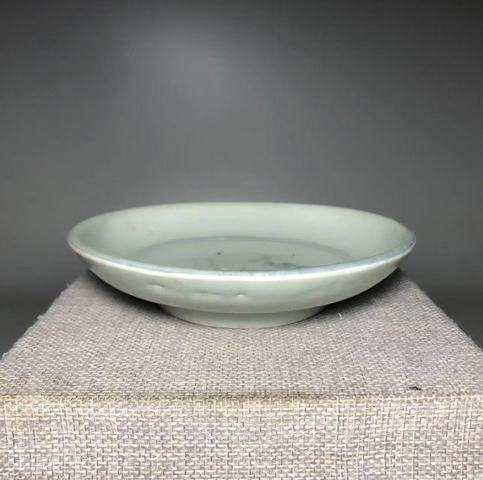 古玩陶瓷青花詩文盤真品鑒賞圖