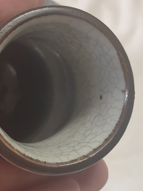 古玩陶瓷哥釉葫蘆瓶真品鑒賞圖