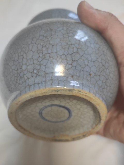 古玩陶瓷哥釉葫蘆瓶真品鑒賞圖
