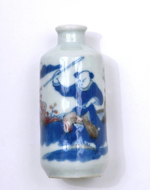 古玩陶瓷青花釉里紅鼻煙壺真品鑒賞圖