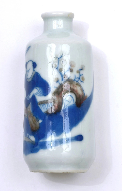 古玩陶瓷青花釉里紅鼻煙壺真品鑒賞圖