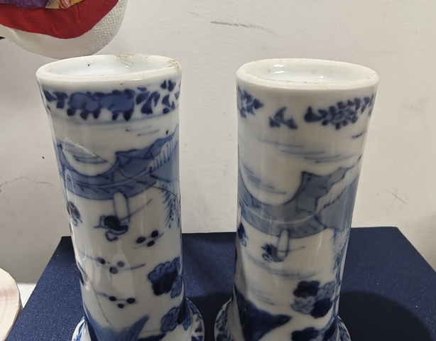 古玩陶瓷晚清青花花觚真品鑒賞圖