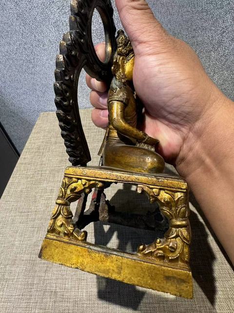古玩銅器無量壽佛銅造像真品鑒賞圖