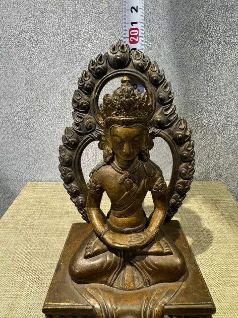 古玩銅器無量壽佛銅造像真品鑒賞圖