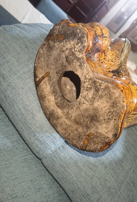 古玩陶瓷素三彩觀音像真品鑒賞圖