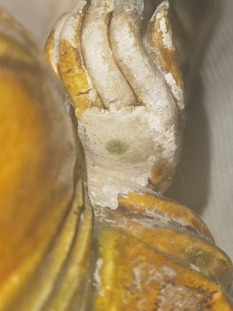 古玩陶瓷素三彩觀音像真品鑒賞圖