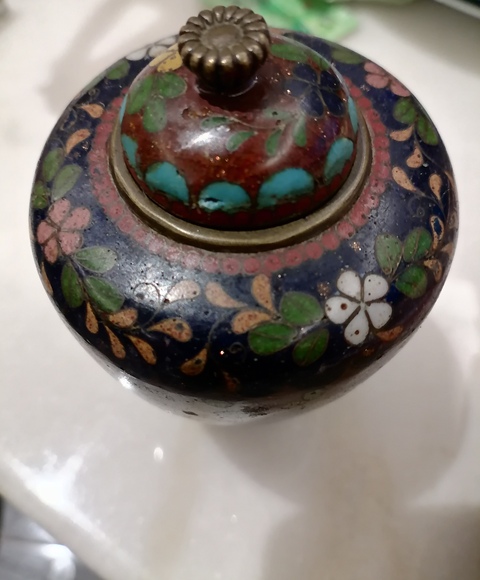 古玩銅器晚清景泰藍(lán)瓶拍賣,當(dāng)前價(jià)格3000元