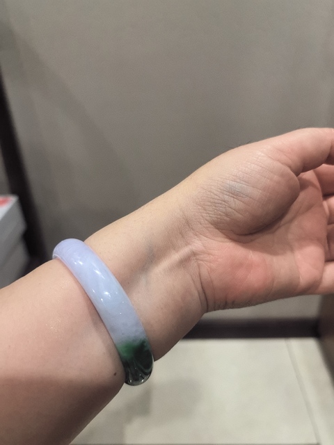 古玩玉器天然翡翠手鐲真品鑒賞圖